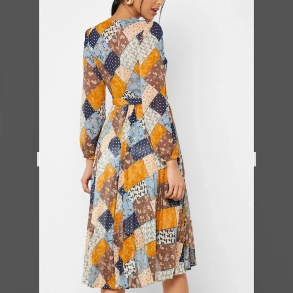 - Nwt! Moon River patchwork long sleeve dress M - Picture 2 of 3